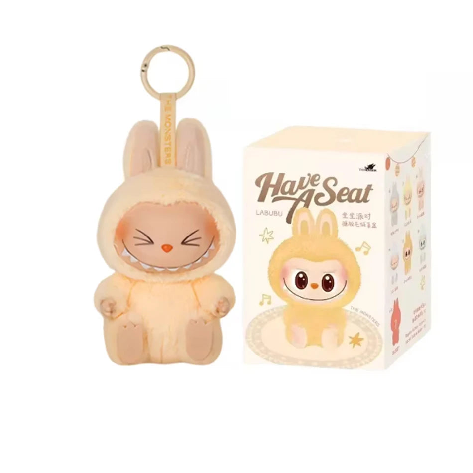 Hot Anime Figure Kawaii Monsters Labubu Have A Seat Series Vinyl Face Doll Model Toy Blind Box Keychain Toy High-Quality Replica