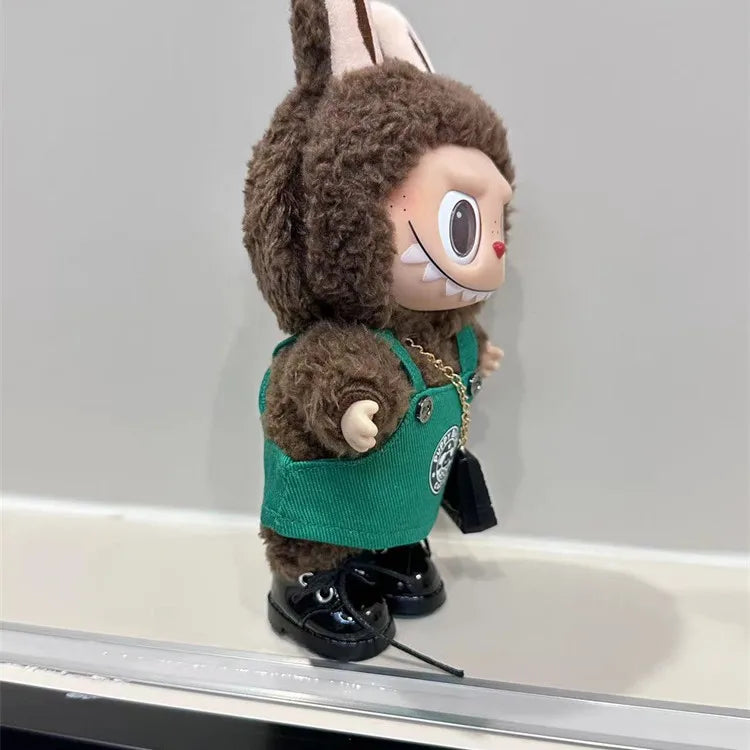 Labubu 17cm Doll's Clothes The Monsters Outfit Accessories Clothing Cartoon Green Coffee Dress Shoes Christmas Hat Scarf EE19A