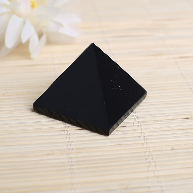 Pyramid-Finest Big Black Obsidian Crystal Pyramid Gemstone 1.77\ Carved Pyramidal Crystal Healing Crafts