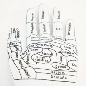 1 Dual Finger Pressure Reflexology Gloves, Hand Spa Reflexology Tool, Massage Hand Spa Reflexology Tool with English Acupuncture Points Chart for Men And Women Chinese Medicine Joints Muscle Soothing, Hand Drawing Acupuncture Guide, Massage Tool