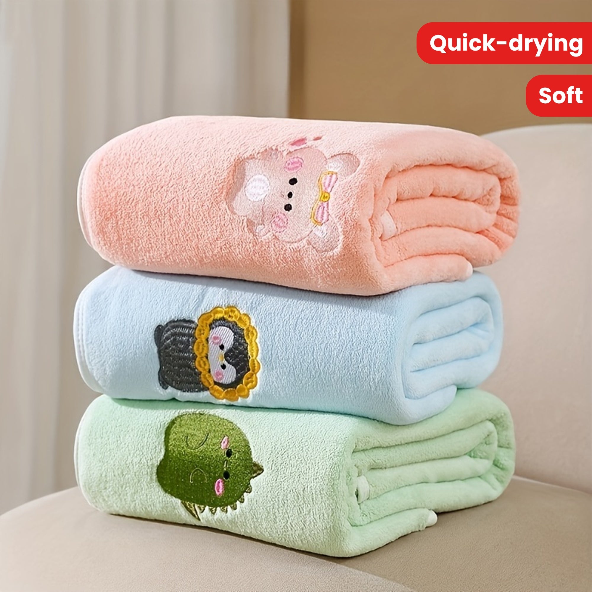 Newborn Bath Towel, Super Soft And Absorbent Bath Quick-drying Bath Towel, Throw Blanket Coral Fleece Thickened Without Shedding Hair