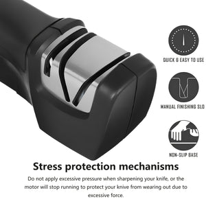 2-Stage Professional Knife Sharpener - 20-Degree Edge Electric Sharpener & Polisher for Kitchen Knives, US Plug, 110V