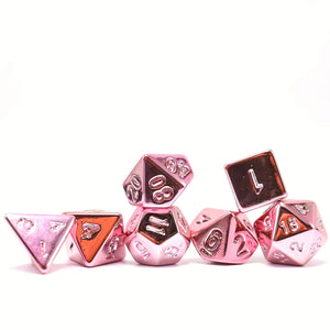 7-Piece Plated Pink For DND Dice Set Polyhedral Tabletop Game Dice Role-Playing RPG Dice