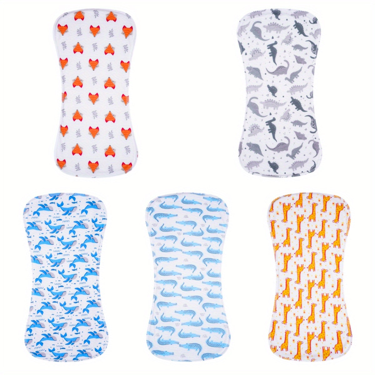 5 Pack Cotton Baby Burp Cloths Extra Absorbent Soft For Baby Boys And Girls