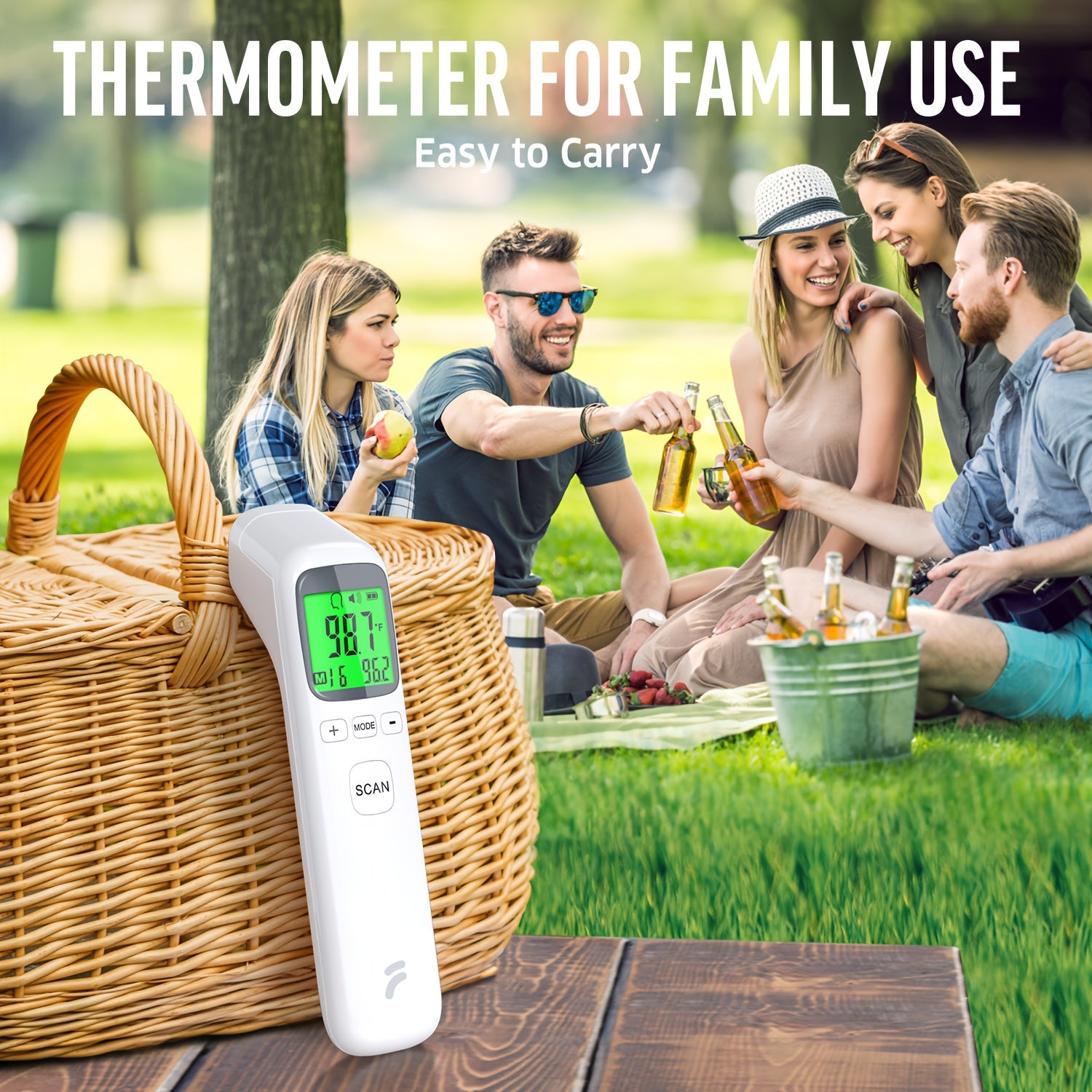 Thermometer for Adults, Fever Alert and 32 Set Memory Recall, No-Touch Forehead Thermometer with Object Mode Function, Instant Accurate Reading Digital Thermometer for Use