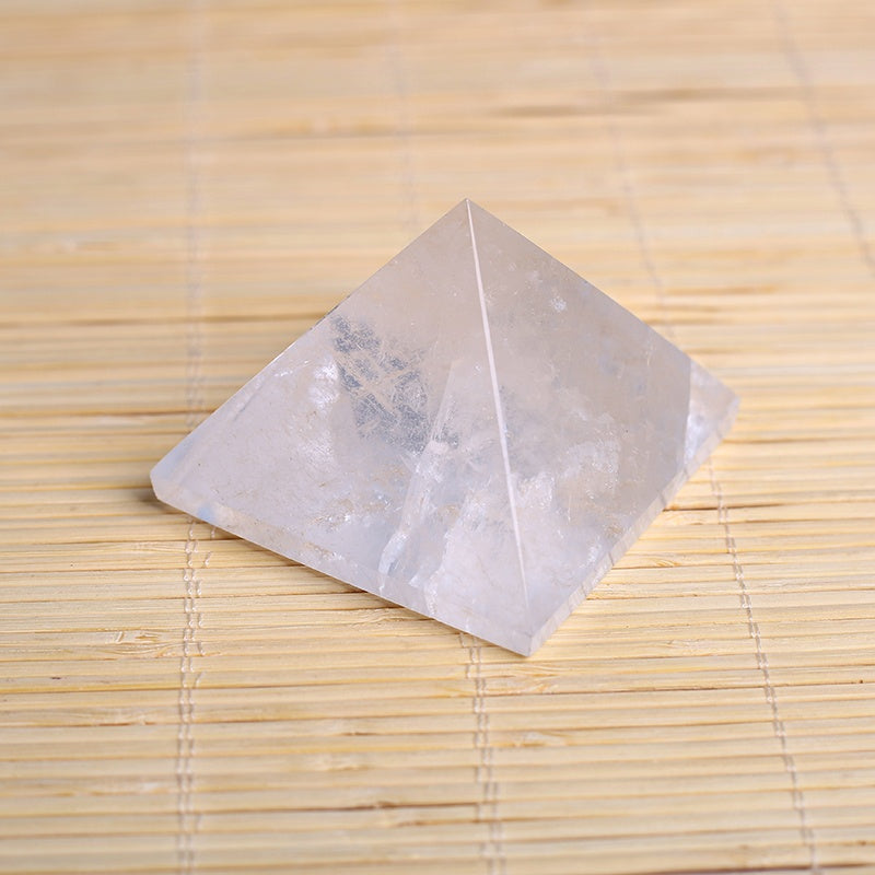 Pyramid-Finest Big Clear Crystal Gemstone 2.36\ Carved Pyramidal Crystal Healing Crafts