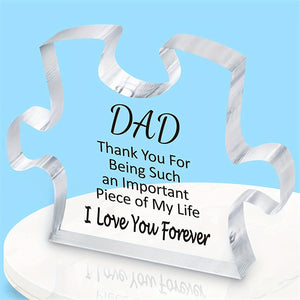 1pc, Engraved Puzzle Acrylic Plaque, Gifts For Dad From Daughter Son, Fathers Day Birthday Gifts For Dad, Puzzle Piece Sign, Christmas Gifts For Dad