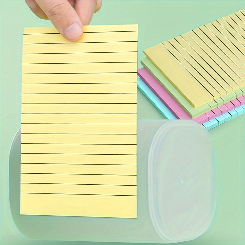 Color-Coded 100-Sheet Sticky Note Pads - Oblong, Portable Memo Blocks for Office, School, Home