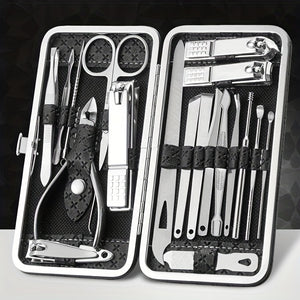 Complete Professional Manicure & Pedicure Set - Nail Clipper, Cutter, Files & More - Perfect for Home & Travel!