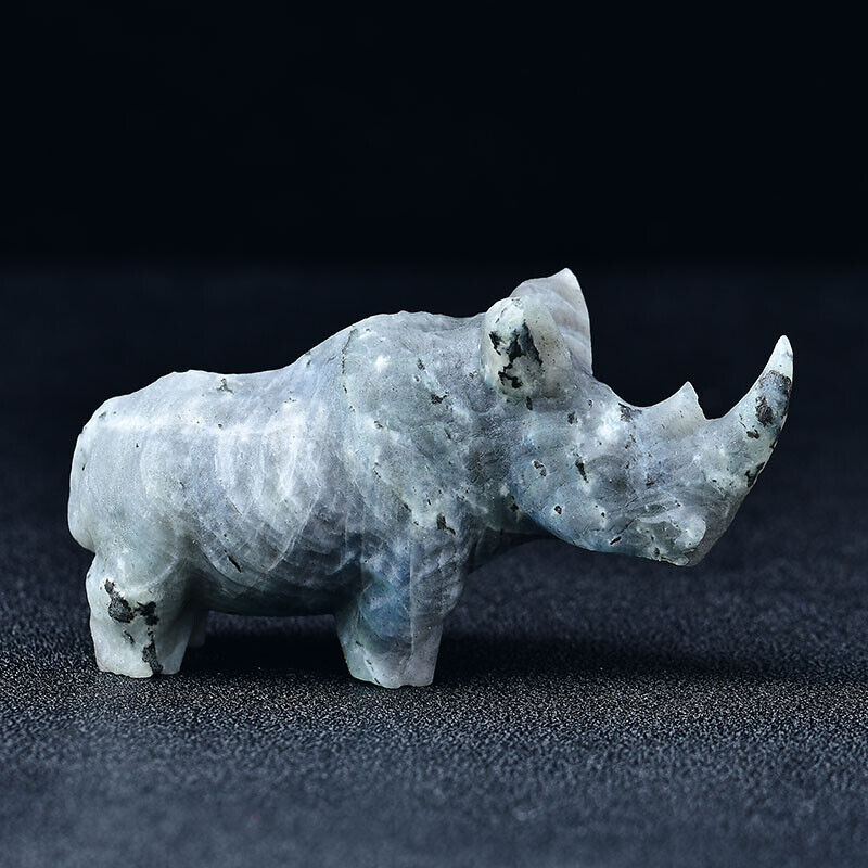 Rhinocero Rhino Carving Figurine Room Decor Crystal Animal DIY Hand Made Design