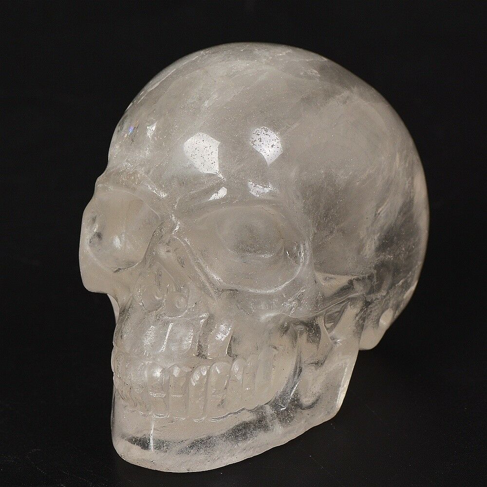 3'' Natural Clear Quartz Hand Carved Crystal Magic Skull Reiki Healing Specimen