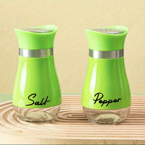 2pcs, Salt And Pepper Shakers, Spice Dispenser With Pour Holes, Adjustable Refillable Pepper Shaker, Seasoning Cans, Kitchen Tools, College