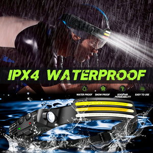 Powerful USB Rechargeable Induction COB Headlamp for Outdoor Activities, Camping, Fishing, and Night Running