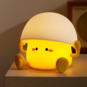 1 cute Egg Yolk silicone night light Smart pat light USB rechargeable with data cable, room desktop decoration atmosphere light with three levels of brightness, 30 minutes of sleep companion, timed automatic light off, classmates and friends, Christmas an