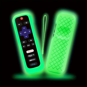 1pc/2pcs/3pcs Glow-in-the-Dark Silicone Remote Cover with Lanyard for Roku TV Remote Control - Universal Silicone Sleeve Case for TCL Hisense, Roku TV Streaming Stick, 4K+/ 4K Voice Remote