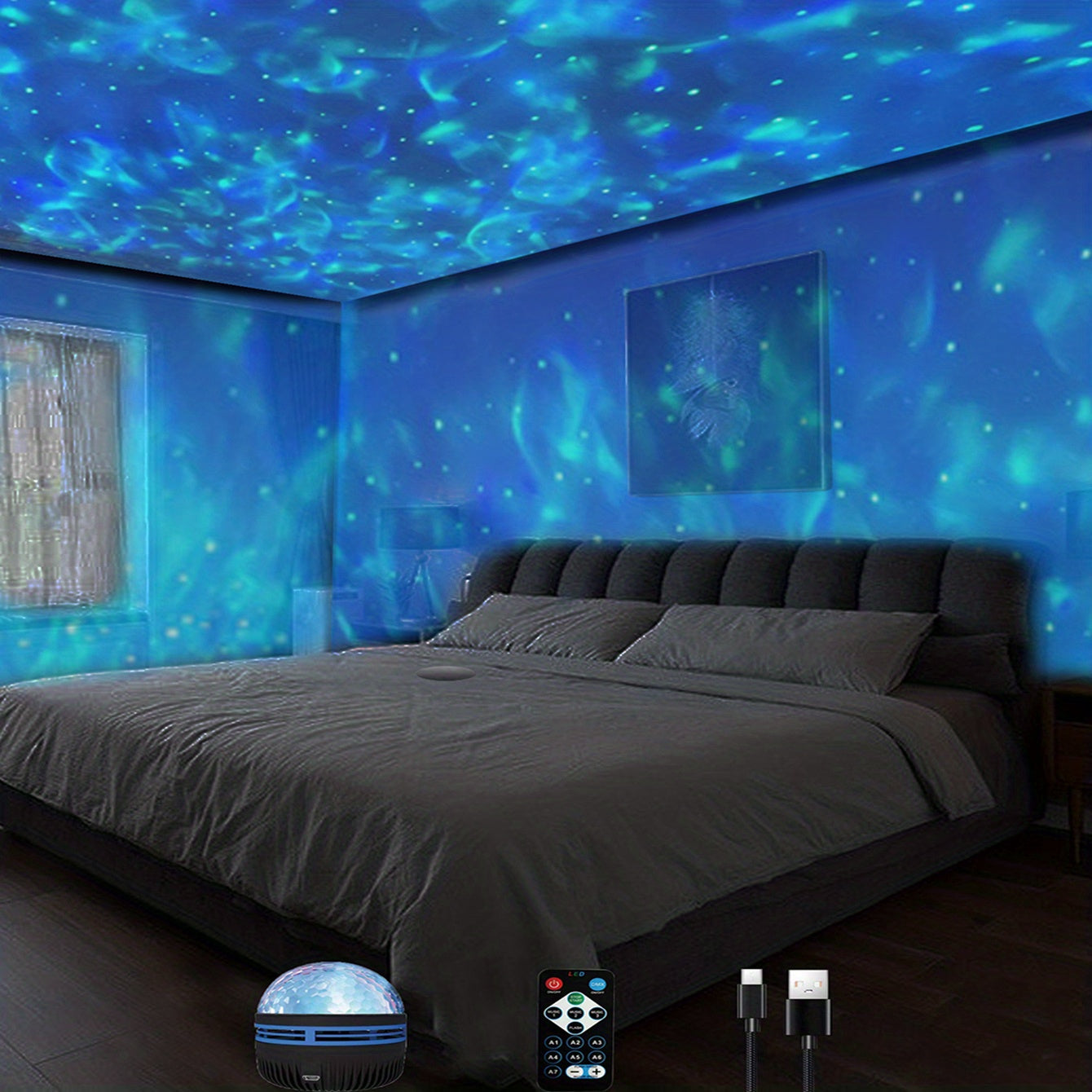 Star Projector,Galaxy Projector,Ocean Wave Projector,Water Light Projector For Bedroom Night Light Projector,Water Lamp For Adults Gaming Ro