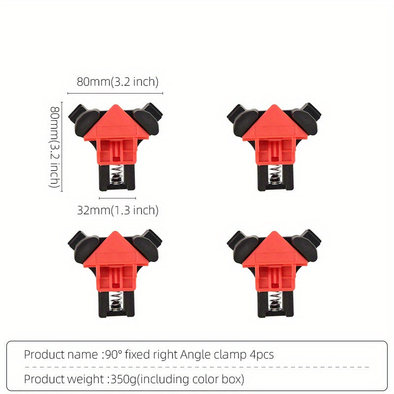 4pcs Woodworking Right Angle Clamps - Perfect For Picture Frames, Fish Containers & More!