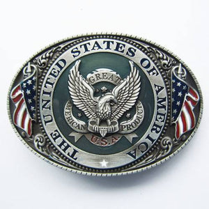 New Enamel Great US Eagle Flag Oval Vintage Belt Buckle US Local Shipping