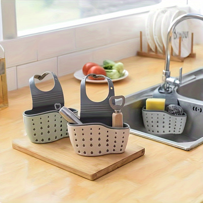 Kitchen Sink Organizer – Adjustable, Space-Saving Caddy for Soap, Sponges, Cloths with Easy Drain Feature