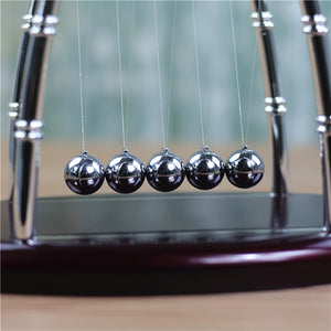 Sleek Newton's Cradle Pendulum - Desk Decor, Stress Relief & Educational Tool for Office and Home