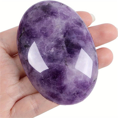 Natural Amethyst Therapeutic Crystal Gem Amethyst Decorative Energy Balance Therapy Polishing Stone Palm Stone Mediation Gift