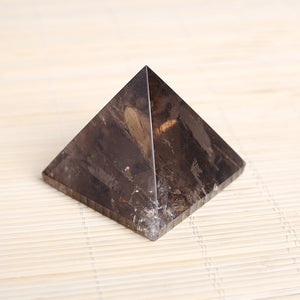 Natural Rock Smoky Quartz Crystal Healing Pyramid