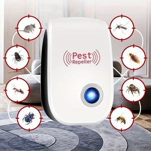 Ultrasonic Pest Repellent Plug-In - Effective Indoor Insect Control For Mosquitoes, Mice, Spiders, Ants, Cockroaches - Child-Safe Sleep Aid