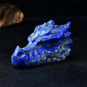 3.2 Inch Dragon Head Skull Statue Crystal Point Crystal Healing Meditation Decor