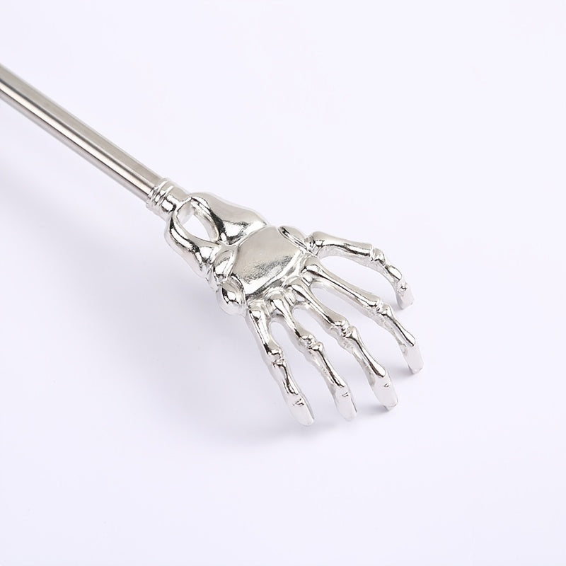Stainless Steel Skeleton Hand Scratching Massager, Handheld Retractable Back Scratcher with Protective Caps, Non-Electric Gua Sha Device for Full-Body Relief, Elderly-Friendly Design in Multiple Colors, Fullbody Massager | Decorative Massager | Stainless