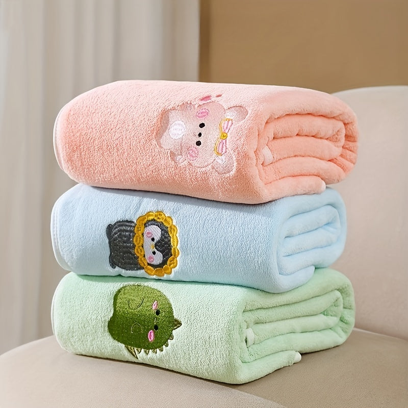 Newborn Bath Towel, Super Soft And Absorbent Bath Quick-drying Bath Towel, Throw Blanket Coral Fleece Thickened Without Shedding Hair