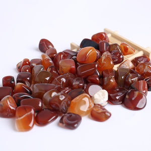 200g Natural crystal gravel red agate crushed tumbled stones