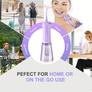 1800mAh Water Flosser, Cordless Water Dental Flosser, 9 Jet Tips 5 Modes 11.83oz, Portable Rechargeable Oral Irrigator For Home Travel