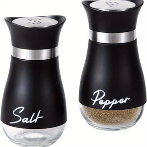 2pcs, Salt And Pepper Shakers, Spice Dispenser With Pour Holes, Adjustable Refillable Pepper Shaker, Seasoning Cans, Kitchen Tools, College