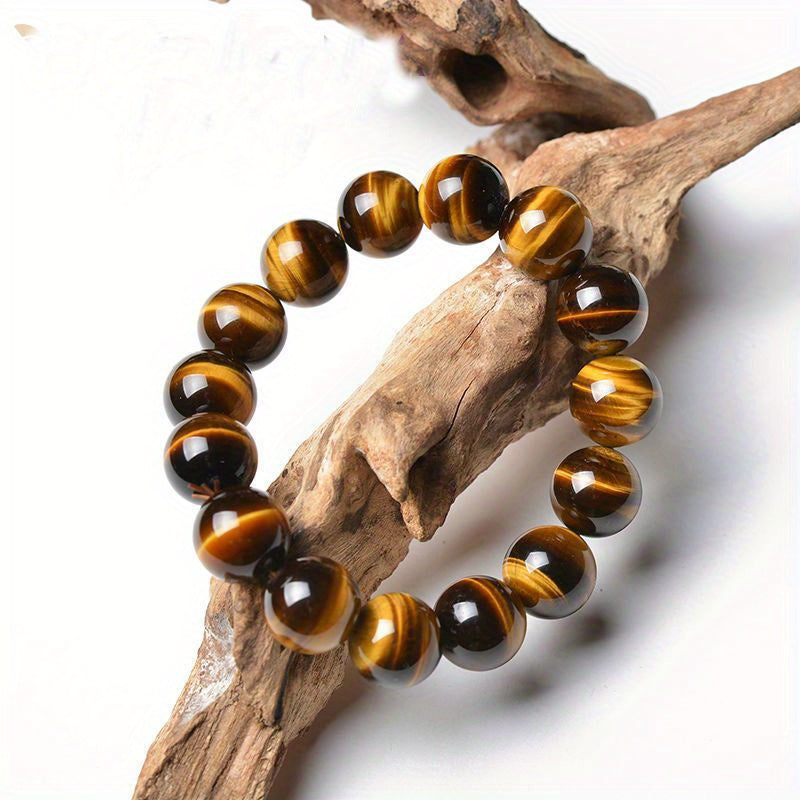 1pc Tiger Eye Stone Tiger Crystal Cat Eye Stone Wood Change Stone Men And Women Bracelets Men And Women Couples