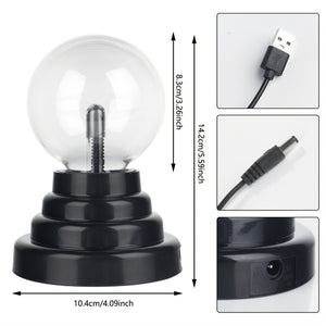 1pc 4 Inch USB Battery Dual-purpose Ion Ball Desk Lamp, Strange Electrostatic Ball, Lightning Ball, Electronic Magic Ball, Science Toy