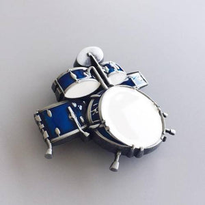 New Vintage Drum Kit Blue Enamel Music Belt Buckle US Local Shipping