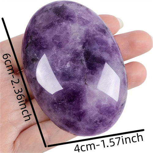 Natural Amethyst Therapeutic Crystal Gem Amethyst Decorative Energy Balance Therapy Polishing Stone Palm Stone Mediation Gift