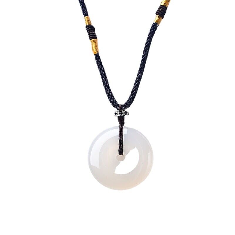 DIY Beautiful Donut Pendant Unisex Stone Necklace Healing Crystal Yoga Gift