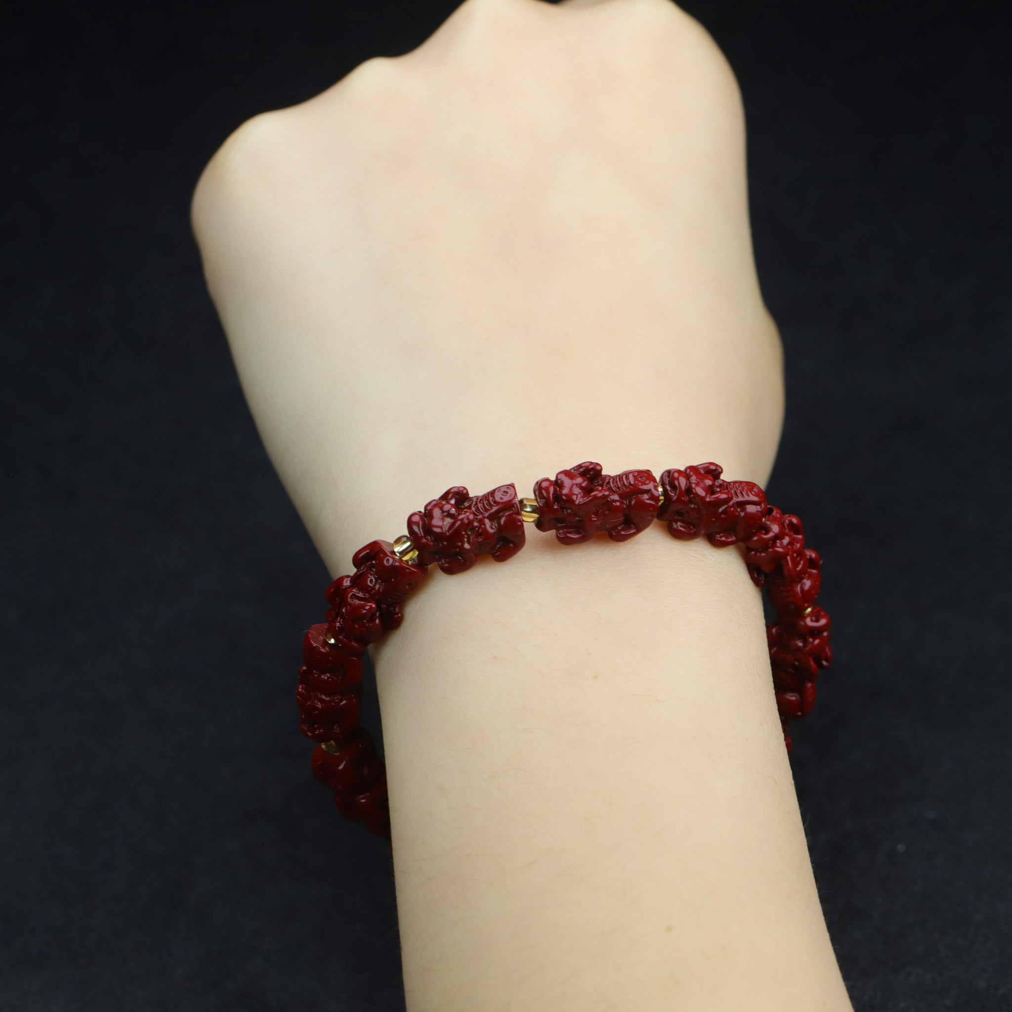 Natural Cinnabar Bracelet Swallowing  Monster Bracelet National Wind Bracelet Men And Women Bracelet