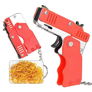 Metal Six Hairpin Rubber Band Gun, For Shooting Game Key Chain Ring