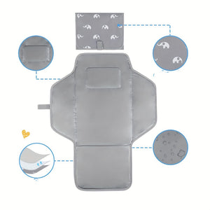 Portable & Foldable Changing Pad with Built-In Pillow - Reusable, Waterproof Polyester Diaper Changing Table for Travel - Compact Design with Sturdy Legs for Easy Maneuverability, Changing Pad for Nursery