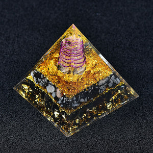 Clear Quartz Healing Orgone Pyramid EMF Protection Quartz Reiki Meditation