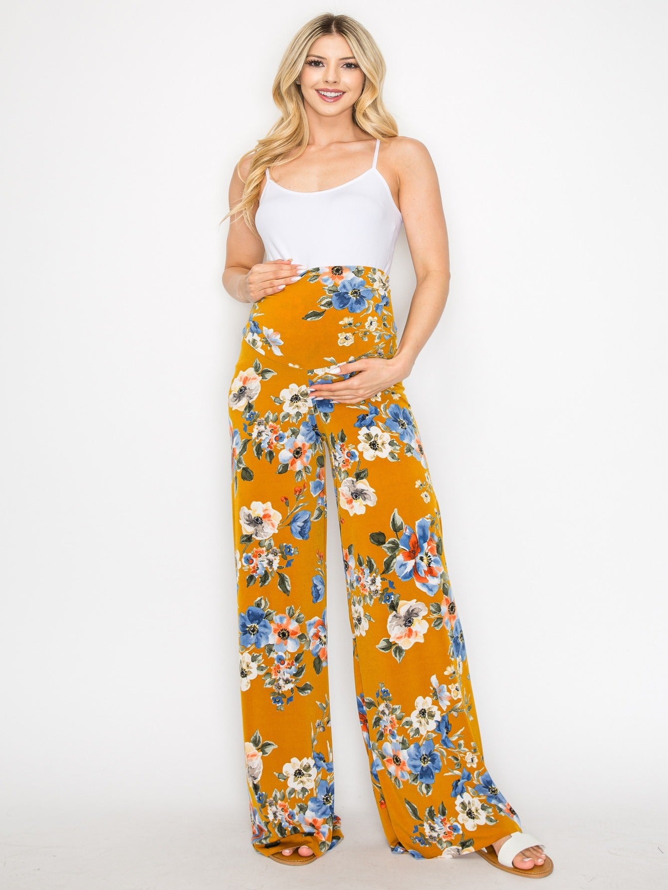 My Bump Women's Maternity Casual Bohemian Damask Palazzo Pants with Tummy Control - Stylish and Comfortable for Expectant Mothers - Availabl