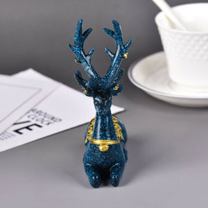 3.8'' Dark Blue Deer Crystal Ball Holder Resin Room Decor Sphere Stand Holder