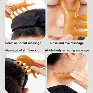 3pcs Massage Scraping Tools Small Frog Meridian Massage Comb Dolphin Head Massage Comb Octopus Massage Comb