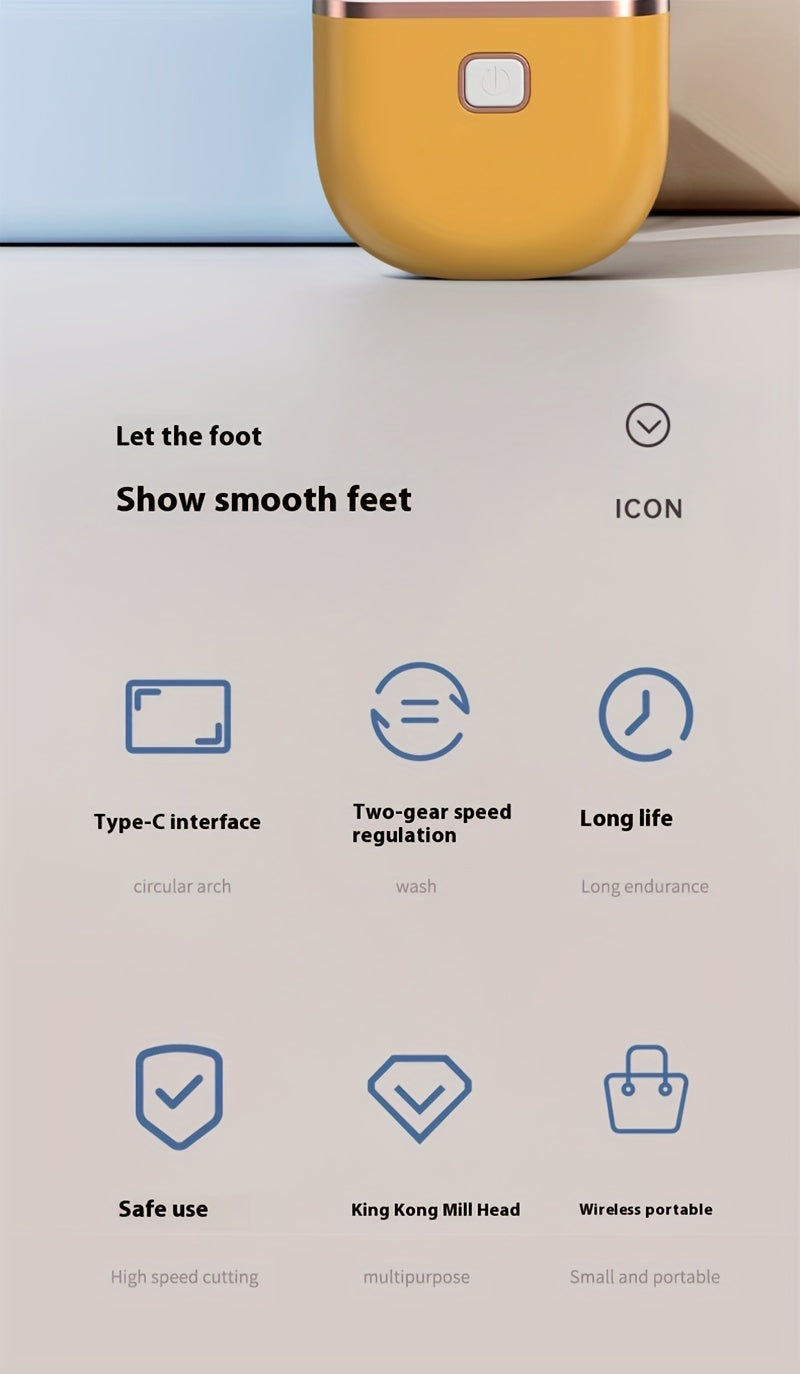 New Foot Scraper, Three Replacement Grinding Heads, Two Speeds, Integrated Mold Release