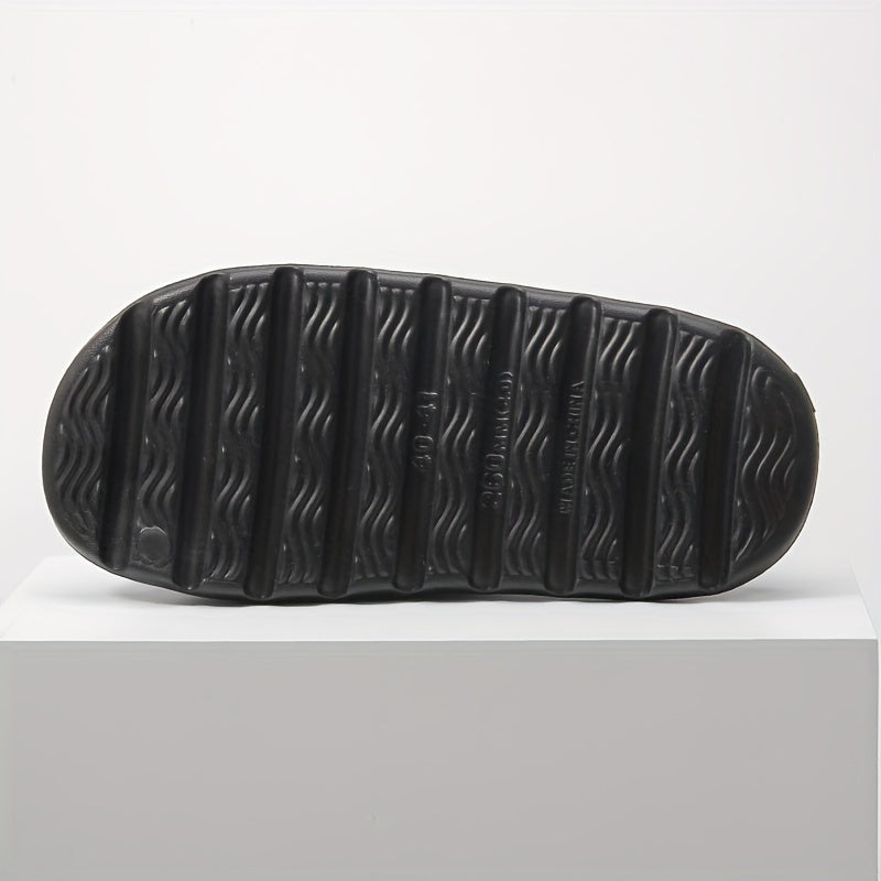 Unisex Soft Slippers, Comfortable Indoor/Outdoor Slide Sandals, Non-slip Textured Design, Stylish Footwear