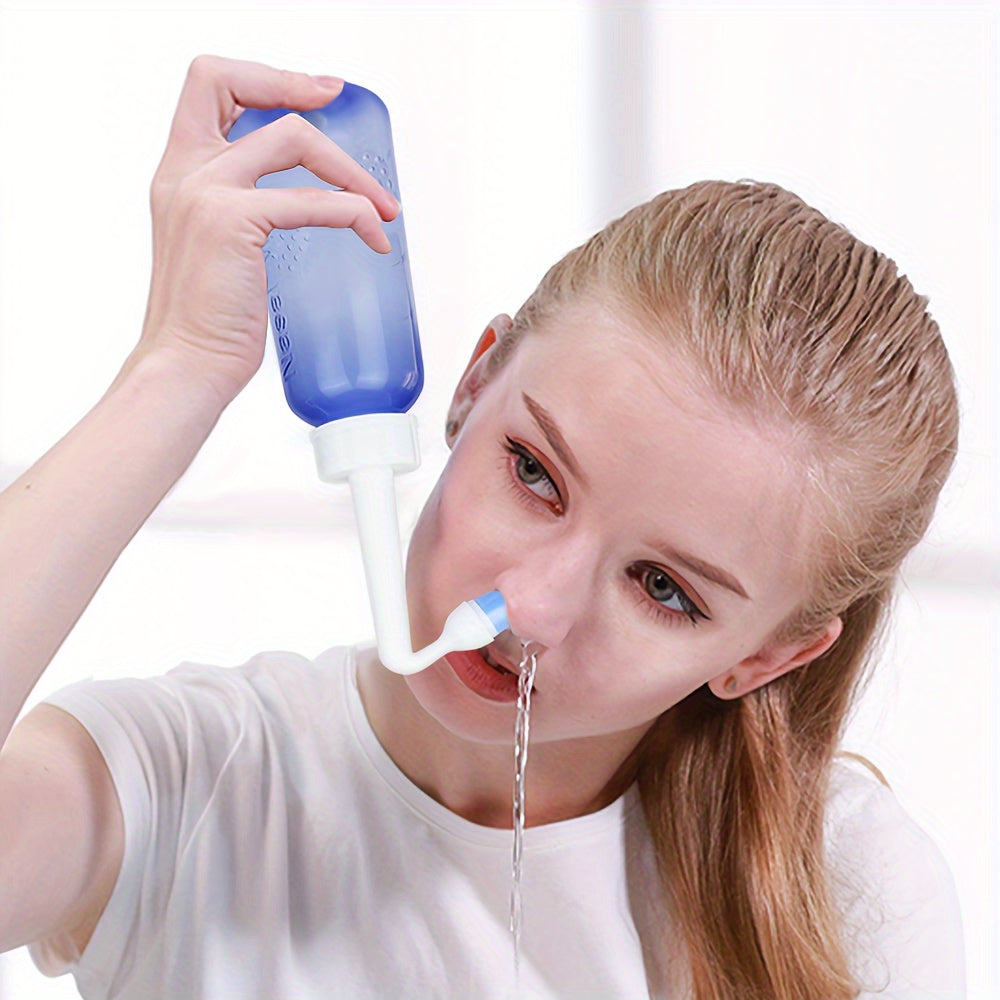 300ml BPA-Free Nasal Irrigation System - 10oz Nasal Wash Bottle with Nasal Wash Salt Packets
