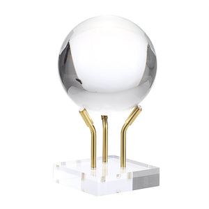 Gold Metal Arm Display Stand Easel with Acrylic Base Decorative Display Pedestal for Sphere Crystal Ball Eggs Mineral Geodes Rock Fossils Seashell