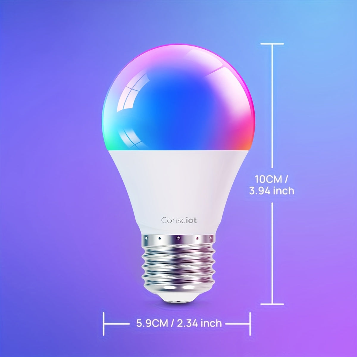 4pcs Smart Light Bulbs with Remote Control, Compatible with Alexa And Google Home LED Light Bulb A19 E26 2.4Ghz WiFi Bulb 60 Watts Equivalent 800lm Dimmable, Music Synchronization for Christmas Party, Room Decor, LED Lights
